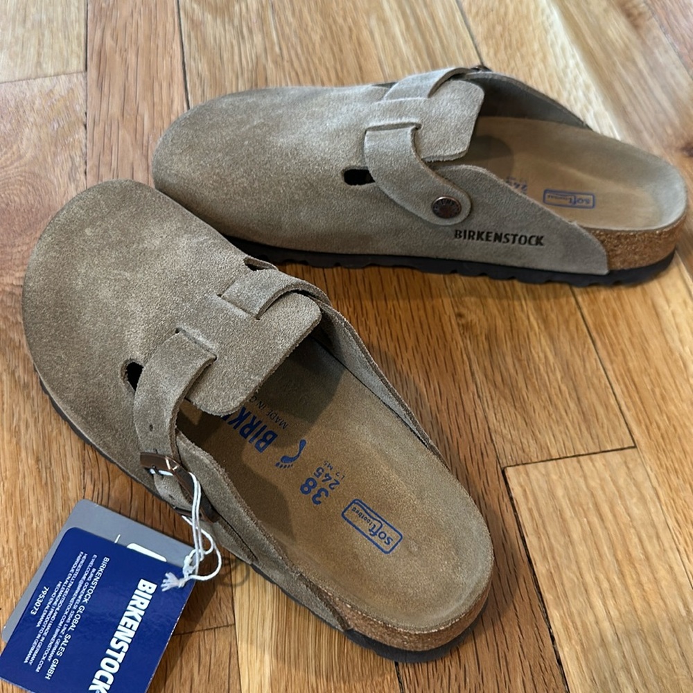 Brand new-Birkenstock Boston Suede Leather Clogs Sandals